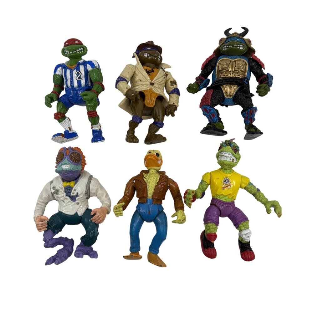 1990s Playmates Teenage Mutant Ninja Turtles Figure Lot 6 Figures